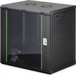 Digitus Wall-mounted network cabinet Dynamic 19" 12U rack 607x600x450mm, door glass, czarna, not folded, 60kg