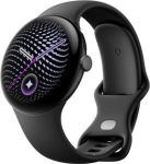 Google Pixel Watch 5 - 45 mm - matte black aluminum - smart watch with active band (2:a generation) - hydrogenated nitrile butadiene rubber (HNBR) med soft-touch coating - obsidian - band size: L - 64 GB - UWB, NFC, Bluetooth, Wi-Fi 6 - 36.7 g