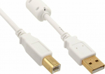 Kabel USB InLine USB-A - USB-B 0.5 m White (34505W)