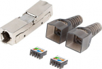 Lanberg | 2X RJ45 CAT6A FTP Plug 8P8C Tool-less Adapter | PL2SA-6000TL | Silver/Transparent