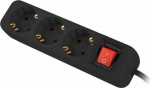 Lanberg extension strip 1.5m 3x Schuko with switch black - Extension strip Lanberg | 3 Schuko socket | 1.5m | czarna | cable made of full copper