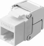 Lanview Cat6a Unshielded flip jack, keystone