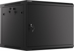 LANBERG Wall mount cabinet 19inch 9U 600x600 steel doors black flat pack