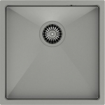 Sink Quadron PAUL SteelQ stainless steel with siphon 1-chamber b/o recessed version + hooks + template