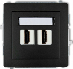 Karlik Karlik Deco double socket 12DHDMI-4 HDMI 2.0 czarny mat