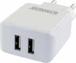 Schwaiger Ladeger&auml;t 230V 2x USB 2.4A Wei&szlig;