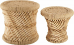 Atmosphera Set of stools, two stools made of jute and bamboo, Atmosphera