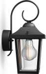Philips myGarden Buzzard wall light, 60W, E27, without illuminant, Outdoor wall lighting, Schwarz, Aluminium, IP44, I, surface