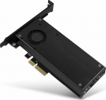 AXAGON PCEM2-DC PCI-E 3.0 4x - DUAL M.2 SSD (NVMe + SATA), dual voltage, up to 110mm SSD, fan + heatsink