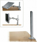 Lindy 450mm Pole with Desk Clamp Colour: Silver