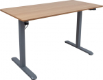 Desk ERGO LIGHT with 1 motor 120x60xH73-118cm, oak/silver grey