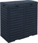 Trash bin GALA 78x41xH86cm/230L, black plastic