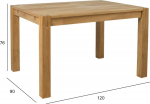 Dining table CHICAGO NEW 120x90xH76cm, oak