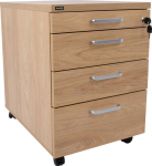 Drawer box ERGO 60x43xH60cm, hickory wood, with metal drawers