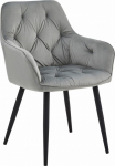 Leobert YORK chair - silver gray velvet / black legs x 1