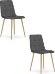 Leobert Krzesło KARA - dark gray velvet / wood color legs x 2