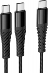 Kabel USB Hoco Kabel 2w1 USB C do USB C+C 1 m X123 czarny
