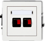 Karlik DECO Double Speaker Socket Mechanism, white mat 25DGG-2