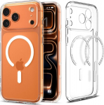 &Uuml;mbris Ultra Hybrid (MagFit), Apple iPhone 17 Pro Max, l&auml;bipaistev valge MagSafe ringiga, Spigen