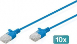 Digitus CAT6 U/UTP SLIM PA 10X3M BLUE, 10X 3M LSZH AWG 32/7 BLUE