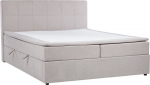 Continental bed KUKA MOON 180x200cm light grey, with storage