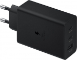 Toalaadija adapter Trio 65W PD 3.0, 2x USB-C + 1x USB-A, must, kiirlaadimine, Samsung