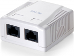 Equip Aufputzdose Cat6 2-Port 2x RJ45 UTP Prem. RAL 9010 ws polybag