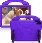 eSTUFF iPad 9.7 (All Models) Purple, HANDY Kids Case with handle
