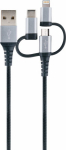 Schwaiger Ladekabel USB 2.0 A > 3-in-1 1.5m Schwarz/Silber