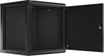 LANBERG Wall mount cabinet 19inch 12U 600x600 steel doors black flat pack
