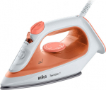 Braun TexStyle 1 SI 1009.OR white-orange - Moc [W]: 1900 | Type of foot: Ceramic | Hitting the steam [g/min]: 120