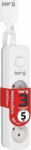 Kerg Extension cord KERG z wyłącznikiem-3 gniazda-biało-szary-5m-16A-H05VV-F-3x1.5mm2
