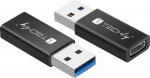 Techly Adapter USB-A M auf USB-C F, USB 3.0, schwarz