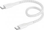 BELKIN BOOSTCHARGE GEFLOCHTENES USB-C, BRAIDED CABLE WHITE 0.15M WHITE