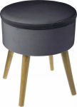Atmosphera Velvet stool with storage TESS, anthracite color