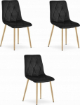 Leobert Krzesło LIBRA - black velvet / wood color legs x 3