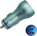 Extra Digital Car Charger USB 3.0+ Type C: 12-24V, 36W, QC3.0+ PD