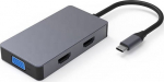 Extra Digital Adapter USB Type-C - 2x HDMI, 1x VGA, 1x USB Type-A, 1x USB Type-C PD60W