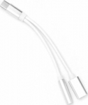 Adapter USB USB-C - Jack 3.5mm + USB-C White (3923)