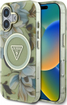 Guess Glitter Flowers Triangle Buttons MagSafe Protective cover for Apple iPhone 16