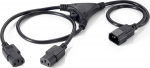 Equip Y-Netzverl&auml;ngerung IEC C14->2xIEC C13 St/Bu 1.60m PVC Polybeutel