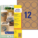 Sticker label ecological AVERY Zweckform Q60mm 25 sheets brown (L7106-25)