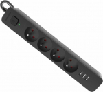 KIN Listwa zasilająca Defender SFS 4 jack 1.5 m czarna (99457)