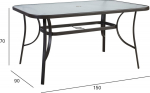 Table DUBLIN 150x90xH70cm, dark brown
