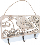 Hook HAZEL 23xH14cm 3x, bird