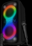 Portable speaker SVEN PS-1000, black, power output 2x80W (RMS), TWS, Bluetooth, FM, USB, LED-display, lithium battery