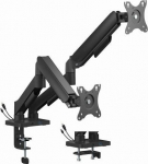 Gembird MA-DA2U-01 Adjustable desk 2-display mounting arm with USB ports, 17&rdquo;-32&rdquo;, black