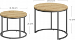 Leobert Round coffee table 2szt - artisan / black legs