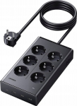 Listwa zasilająca UGREEN S622 6xAC + 3xUSB + USB-C GaN 1.5m (czarna)