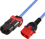 MicroConnect Powercord C13 IEC Lock+ - C14, IEC Lock Dual Locking blue